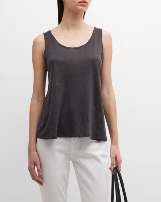 EILEEN FISHER Viscose Jersey Scoop Neck Tank Top Peat Nordstrom 3X