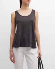 EILEEN FISHER Viscose Jersey Scoop Neck Tank Top Tee Peat 3X NWT 128