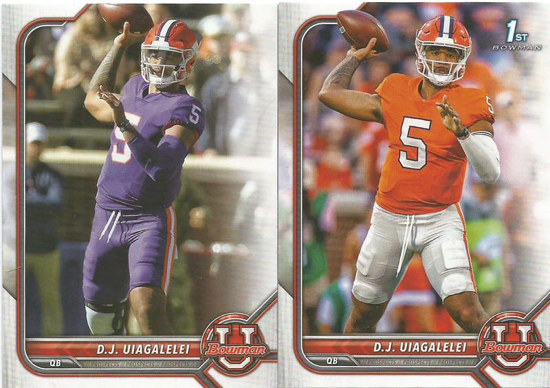 2021-22 Bowman University #2 DJ Uiagalelei 1st Bowman & Base Lot Clemson Tigers