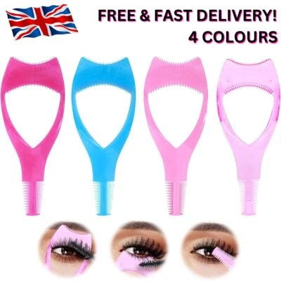 Eyelash Brush Curler Mascara Guard 3 in 1 Applicator Tool Stencil Shield Guide