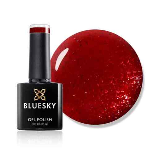 Bluesky Gel Polish - RED GLIMMER - A001 Red UV LED Nail Soak Off  - Zdjęcie 1 z 7