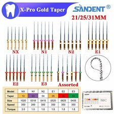 Dental Endo Rotary Files X-Pro Gold Taper NITI Root Canal Files 21/25/31MM 6Pcs