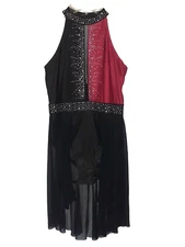 Girls IEFIEL Size 14 Dance Costume Black Red Rhinestones Tap Jazz Lyrical