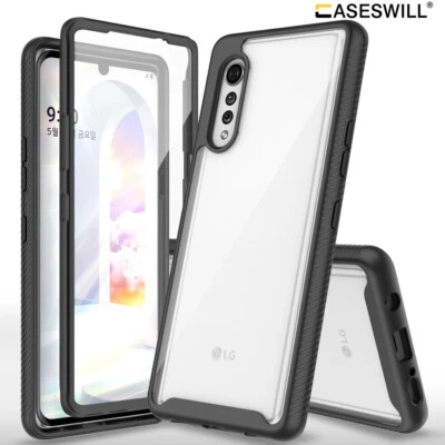 CASESWILL® For LG Velvet 5G UW Case Full-Body Clear Back Hybrid Shockproof Phone Cover
