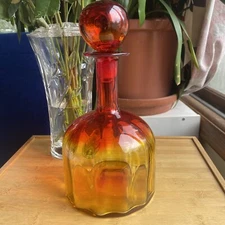 Blenko #6942 Optic Tangerine Decanter Ball Stopper