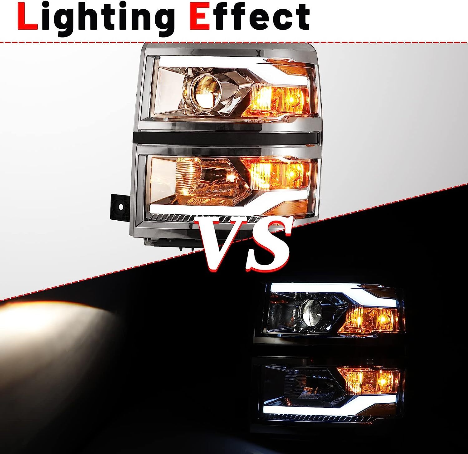 Pair Chrome/Clear LED DRL Headlights Front Lamps Fit For 09-14 Ford F-150 Pickup - Foto 3