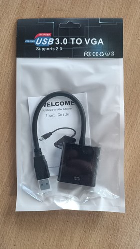 USB 3.0 A Male to VGA DISC 15 pin Female Video Display External Cable Adapter - 第 2/10 張圖片