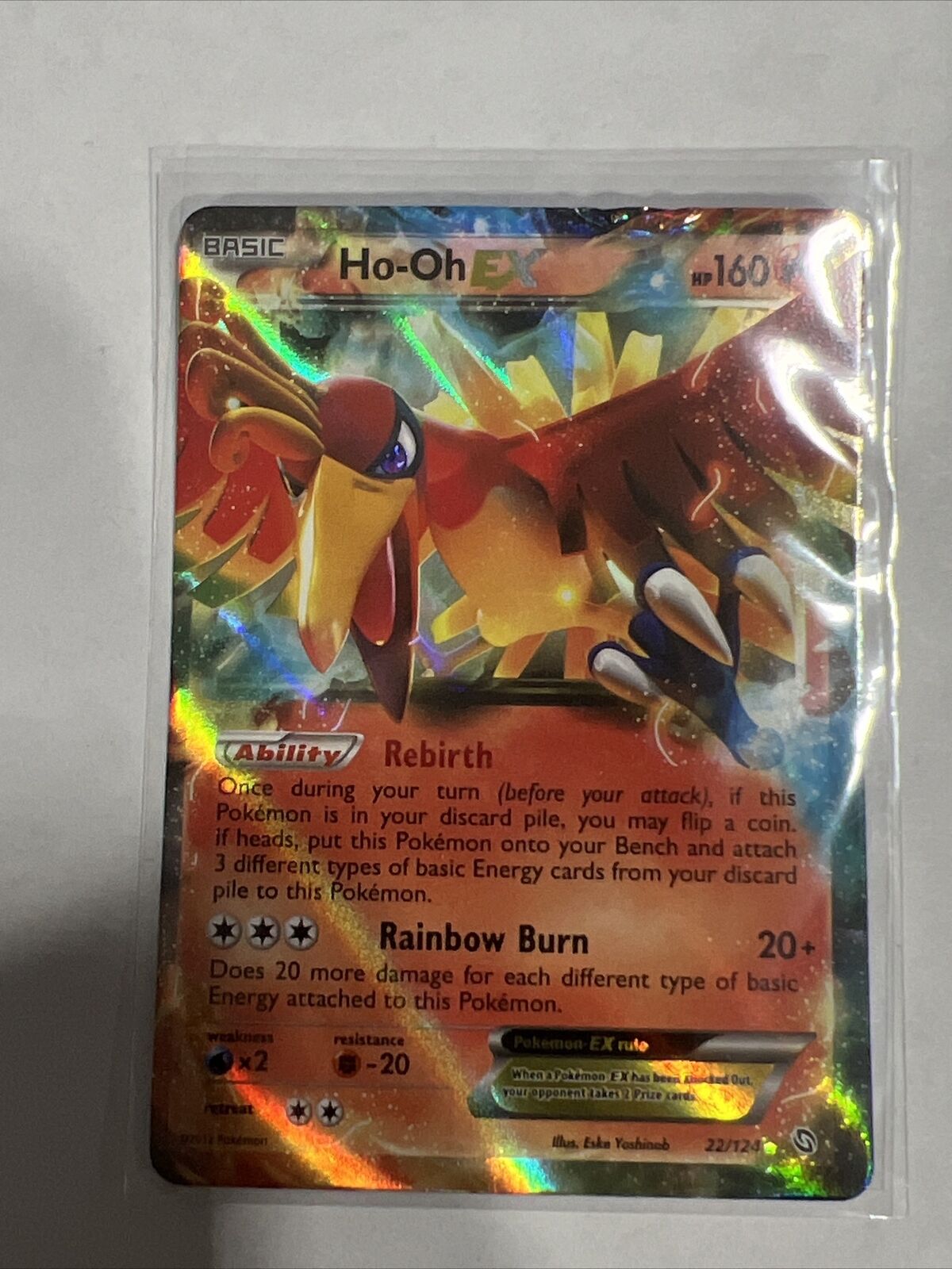 2012 Pokemon Card Ho-Oh EX Dragons Exalted 22/124 RARE HOLO