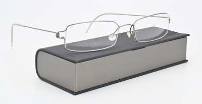 Lindberg Glasses Frame Grid 51 col 10 Air Titanium Rim Satin Silver Rectangle M