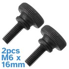 <!--F#f_0-->2pcs M6 x 16mm Black Steel Thumb Screws Knurled Head Nut Lock Clamp Hand Tighten<!--F/-->