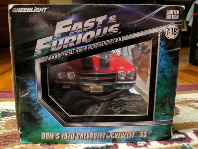 GREENLIGHT FAST & FURIOUS DOM'S 1970 CHEVY CHEVELLE SS RED/BLACK 1