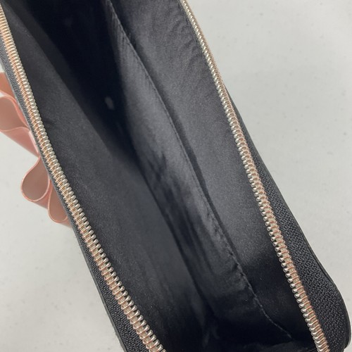 Ted Baker Clutch Tablet Case Top Zip Patent Leather Black Pink Bow 10x8 - Picture 2 of 8