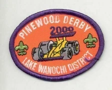 2000 Lake Wanochi District Pinewood Derby patch