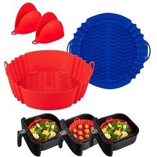 Round Air Fryer Silicone Liners with Silicone Mitts - FREE SHIPPING