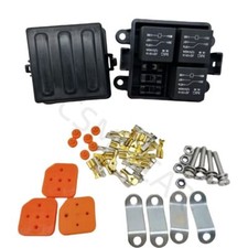 Caja de relé de 3 vías marina de 12 V con relé de 5 pines 40 A ATO ATO ranuras para fusibles