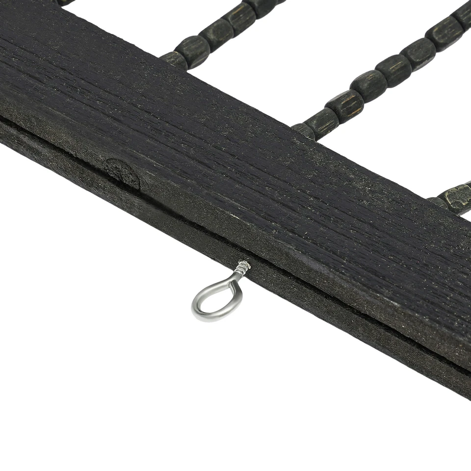 Natural Wood Black Door Curtain Beads, Front Door Decor Doorway Beads Curtains - Image 4 of 4