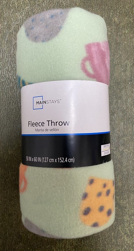 Mainstays Soft Fleece Throw Blanket 50” X 60” Coffee Cups MS3328029327334 NWT