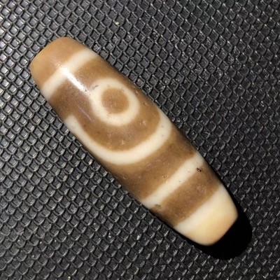 Magic Power Tibetan Old Agate 2Eye Totem dZi Bead Amulet12*38mmN003