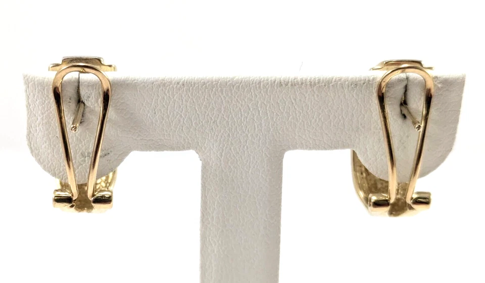 Pendientes de diamantes y topacio azul de dos tonos de oro de 14K Foto 2 de 4