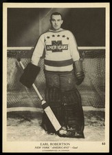 1939-40 V301-1 O-PEE-CHEE OPC HOCKEY~#63~EARL ROBERTSON~GOALIE~NY AMERICANS