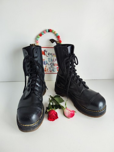 Dr Martens 2b34 1490 10 eye black england vintage metal toe boots UK5 EU38 US7 - 第 1/12 張圖片