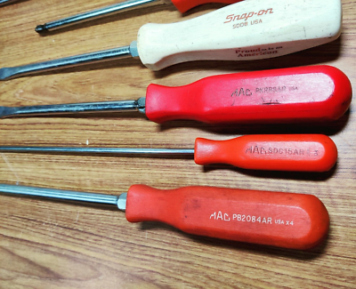 127811) Snap On & MAC Tools Screwdrivers & Chisels x9 *Pre 127811) Snap On & MAC Tools Screwdrivers & Chisels x9 *Pre