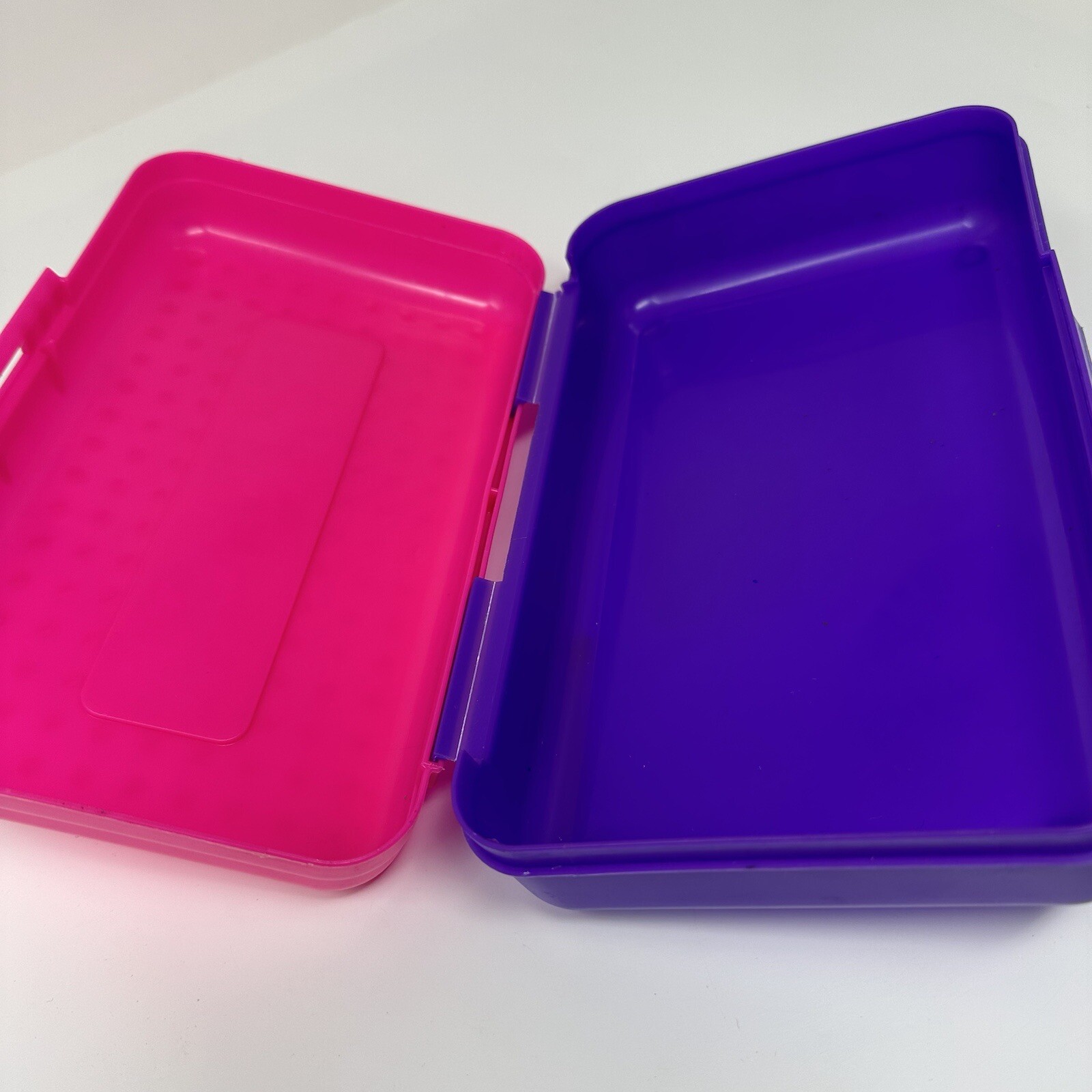 Spacemaker Pencil Case Handle Art Craft Supply School Organizer Box Pink Purple