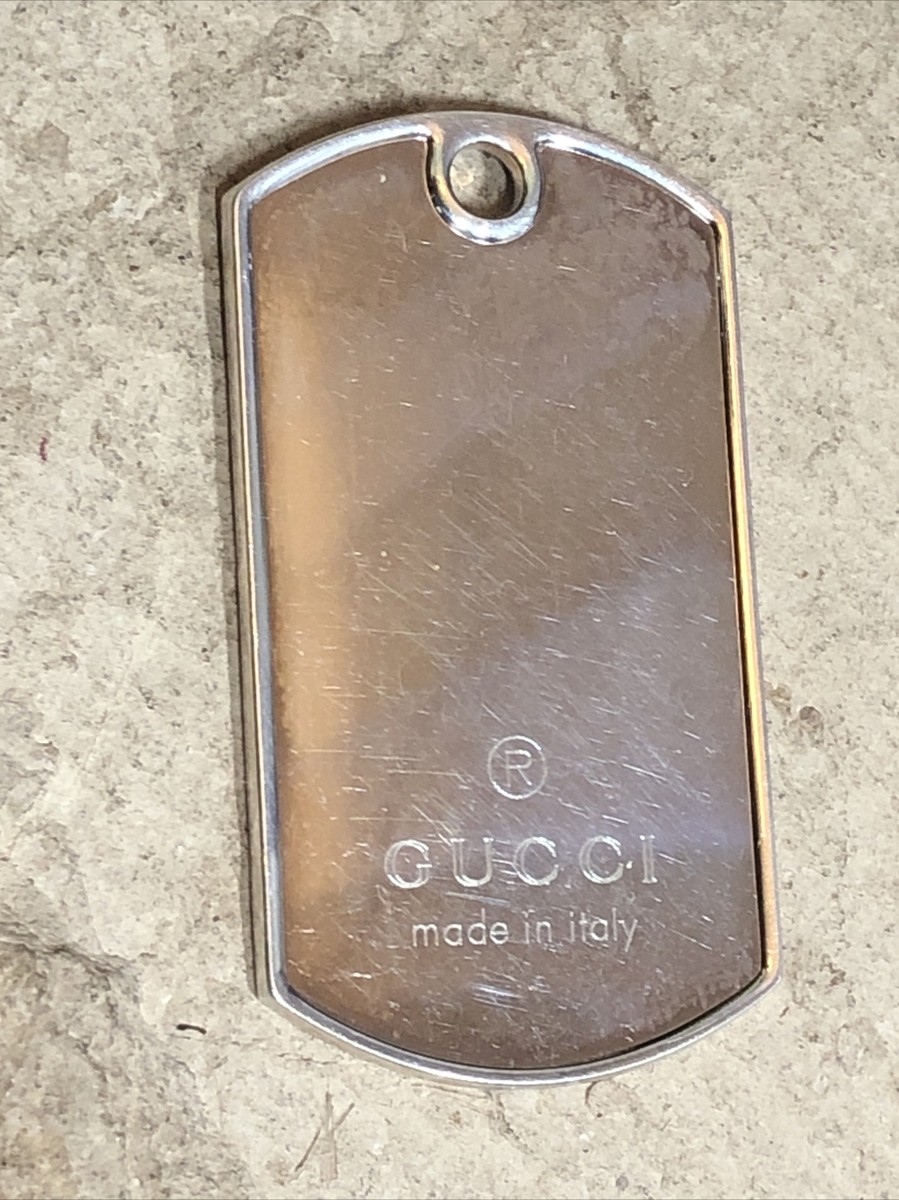 10. Gucci Sterling Silver 925 Dog Tag Pendant 18.9g, 2