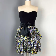 Diane Von Furstenberg Women's Alkin Brush Marks Strapless Dress Size 8