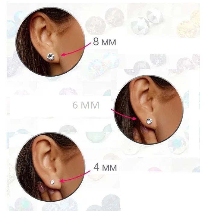 Funkelnde Ohrstecker mit 4mm Swarovski Kristall Ohrringe - Viele Farbvarianten - Bild 4 von 4