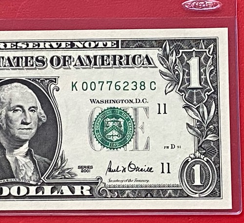 2001 $ 1 Dollar Schein (Dallas k) Stempelglanz