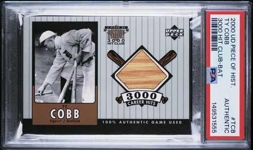 TY COBB 2000 Upper Deck #TC A Piece of History 3000 Hit Club PSA AUTHENTIC HOF