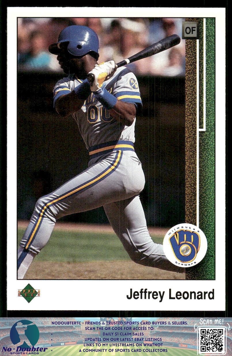 1989 Upper Deck #263 Jeffrey Leonard Milwaukee Brewers U.22