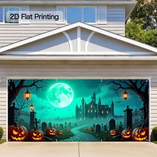 Happy Halloween Garage Door Decor 13x6FT Hanging Banner Flag Backdrop Holiday