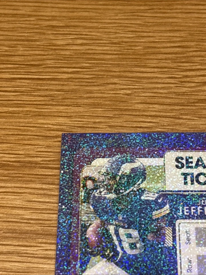 2021 Panini Contenders #63 Justin Jefferson Stardust SP Vikings Case Hit Sparkle - Image 3 of 4