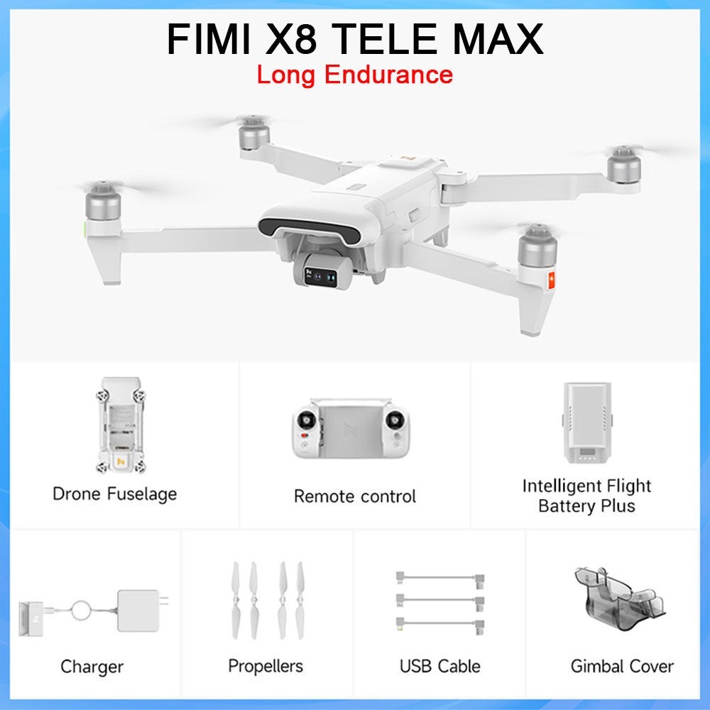 FIMI X8 Tele Max Wide-Angle Hybrid Zoom 4K 60fps 10KM Professional Camera Drone-image