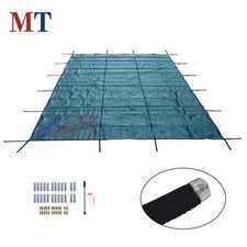 Inground Pool Safety Cover For 16 x 32 ft Rectangle Winter Pool Cover Green Mesh