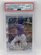 2019 Bowman 1st Chrome MB w/Helmet - RONNY MAURICIO #107 PSA 10 GEM MINT - METS