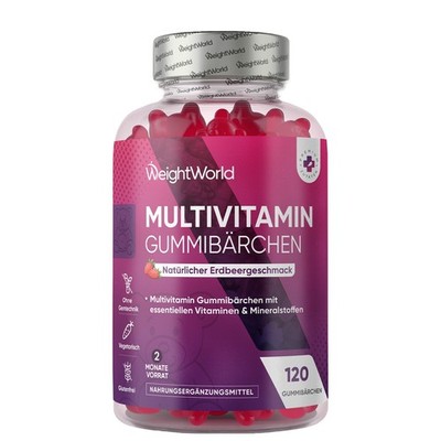 Multivitamine für Erwachsene - 120 Gummibärchen mit Mineralstoffen - schmeckhaft
