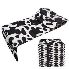 10 Pcs Linen Cow Print Table Runner Black and White Farm Cow Print Tablecloth...