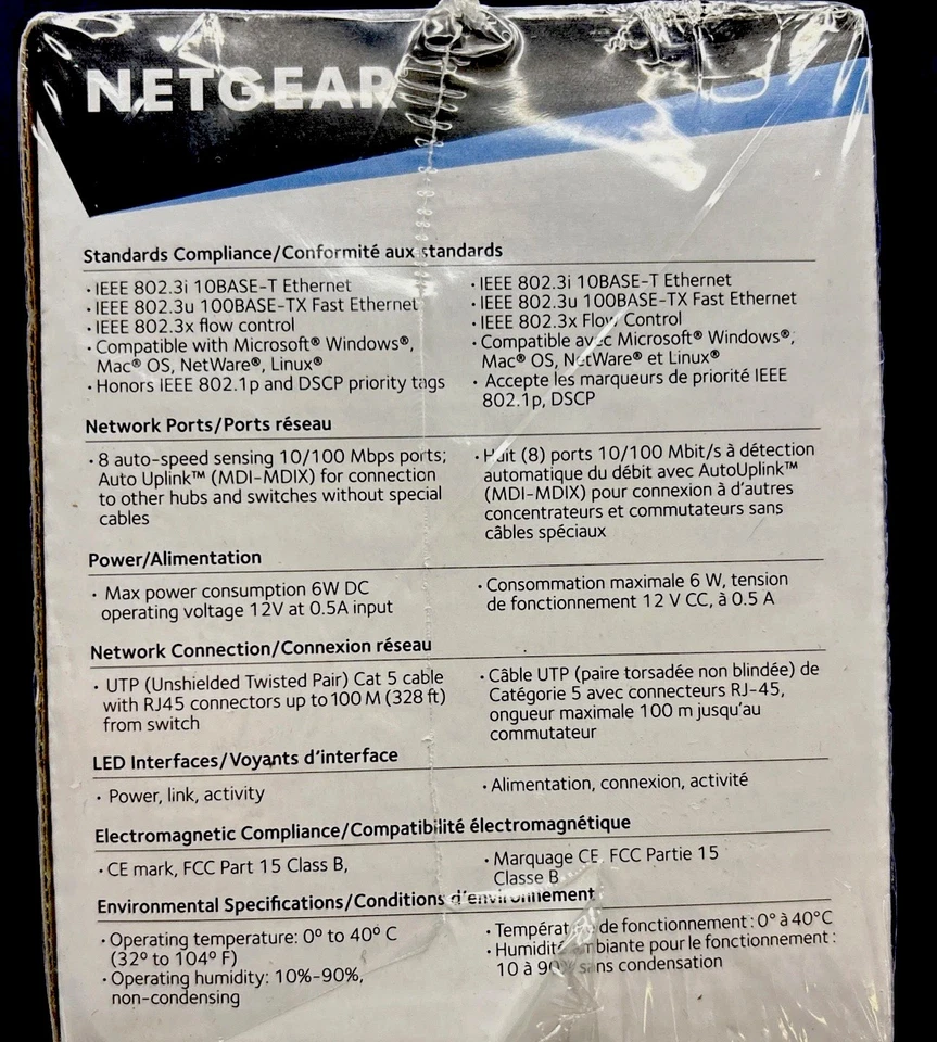 NETGEAR ProSafe (FS108) 8-Ports POE switch - Image 2 of 4