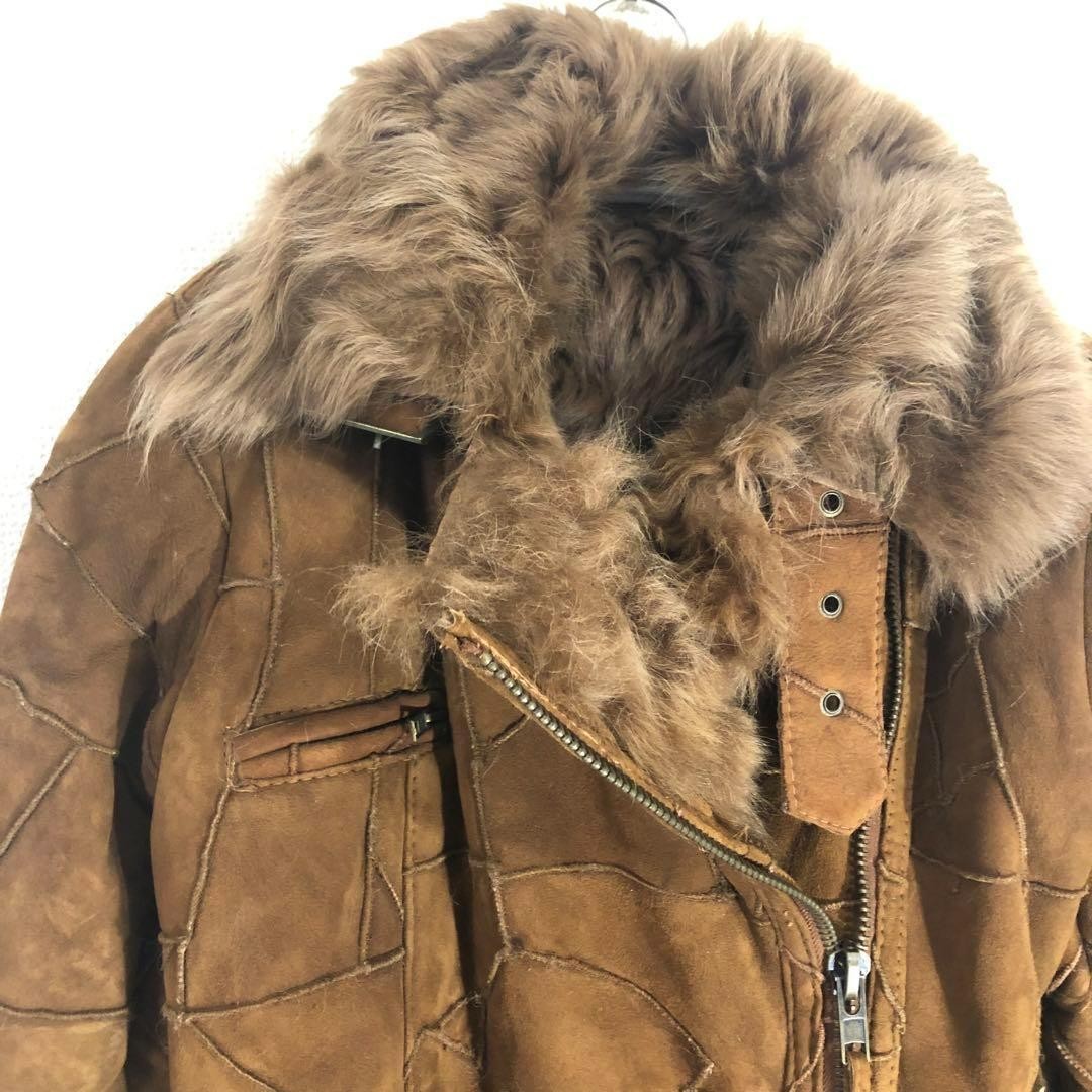 Only one   Patchwork  sheepskin riders jacket - image 4