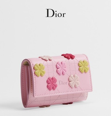Dior Jardin Glycine Wallet with Clover Charm Japan Exclusive Cannage Lambskin