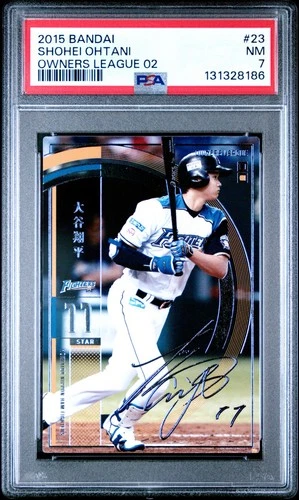 2015 Bandai Shohei Ohtani Owners League 2 #23 PSA 7 Silver Foil Facs AUTO