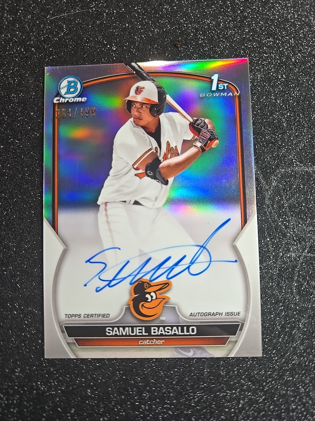 2023 Bowman Chrome 1st Samuel Basallo Refractor Auto /499 Orioles