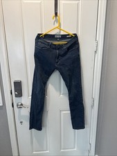 Calvin Klein Men's Dark Wash Blue Jeans Size 34x32 Slim Straight Fit Cotton