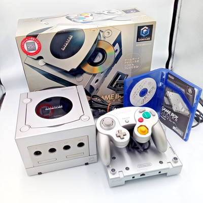 Nintendo GameCube Console Silver Enjoy Pack Plus Game Boy Player Tested Japan