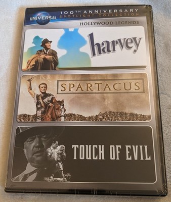NEW DVD 3-Disc Set = HARVEY, SPARTACUS, TOUCH OF EVIL = Hollywood Legends series