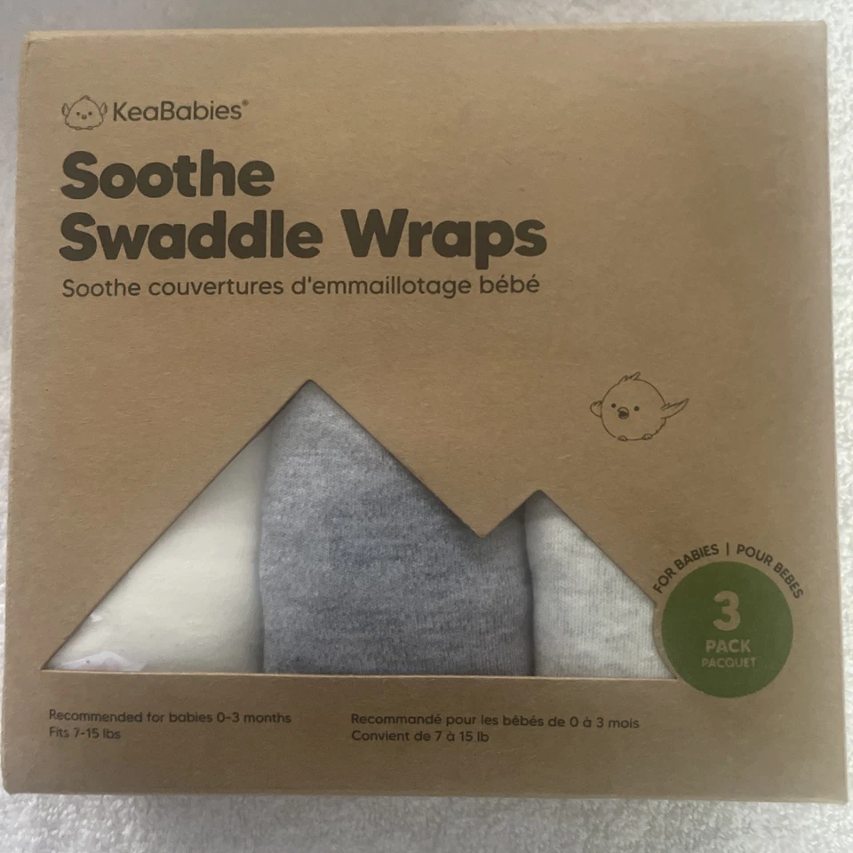 PAQUETE KEABABIES Original Portabebés Rosa Polvoriento/Paquete de 3 Envolturas NUEVO Foto 3 de 4