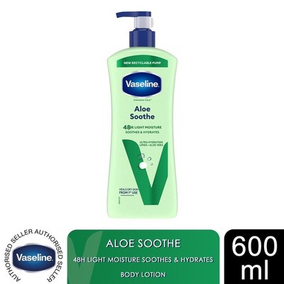 Vaseline Intensive Care Aloe Soothe Body Lotion, 600ml für trockene Haut Pflege